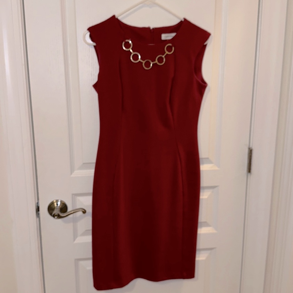 Calvin Klein Red Sleeveless Dress